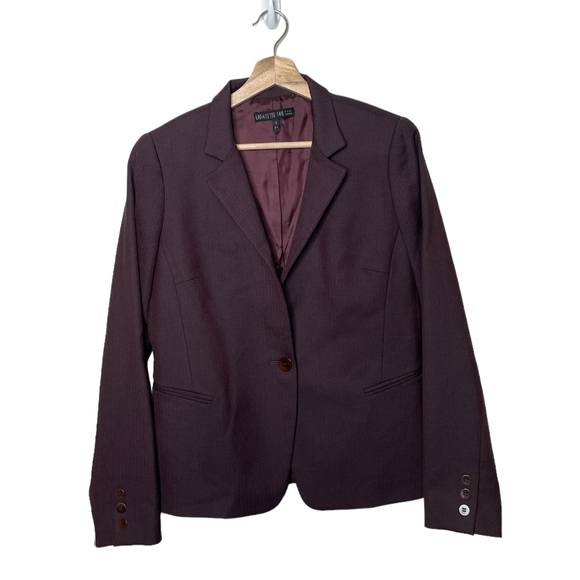 Lafayette 148 100% Virgin Wool Career Lined Merlot a burgundy Blazer Size 4